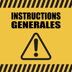Obraz premium Logo instructions générales.
