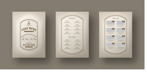 luxury food menu flyer , restaurant menu template