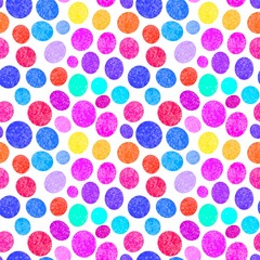 Abstract circle seamless watercolor polka dots pattern for fabrics and wrapping paper and kids clothes print