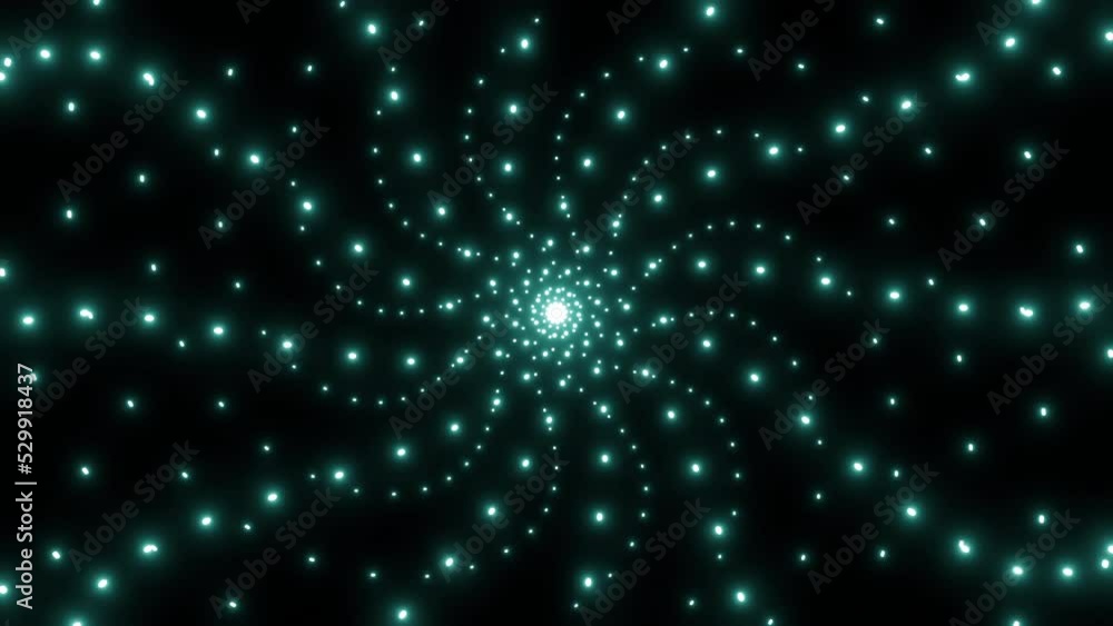 Poster black background. design.bright turquoise circles make up 3d patterns on a dark space.