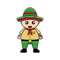vektor illustration  man mexican traditional costume