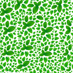 Seamless Abstract Green Leaves pattern, Green foliage vector background.