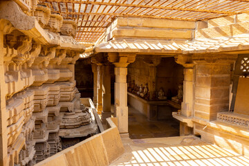 Interior of Jain temple at Jaisalmer, Rajasthan (India)