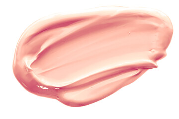 Pastel orange beauty swatch, skincare and makeup cosmetic product sample texture isolated on white background, make-up smudge, cream cosmetics smear or paint brush stroke closeup