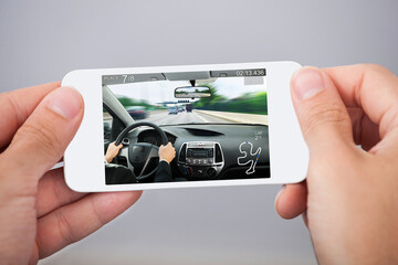 Hand Holding Smartphone With Blank Screen