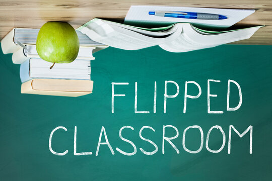 School textbooks on a desk