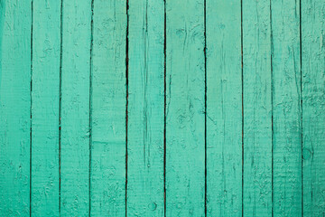 Old boards painted with green paint