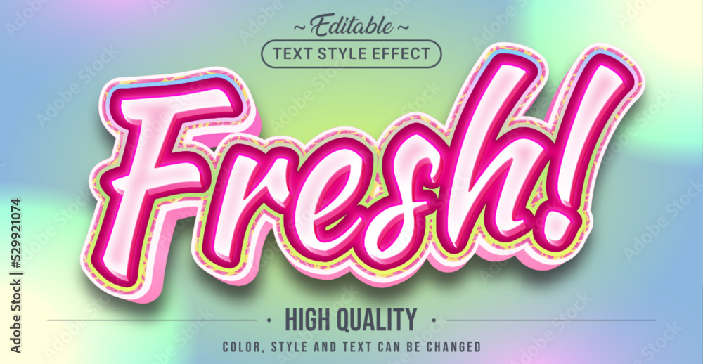 Poster Editable text style effect - Fresh text style theme.