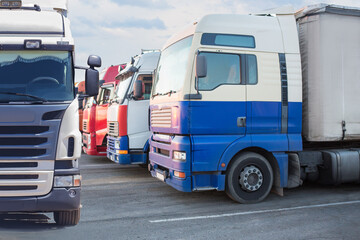 Trucks in a row in the parking lot