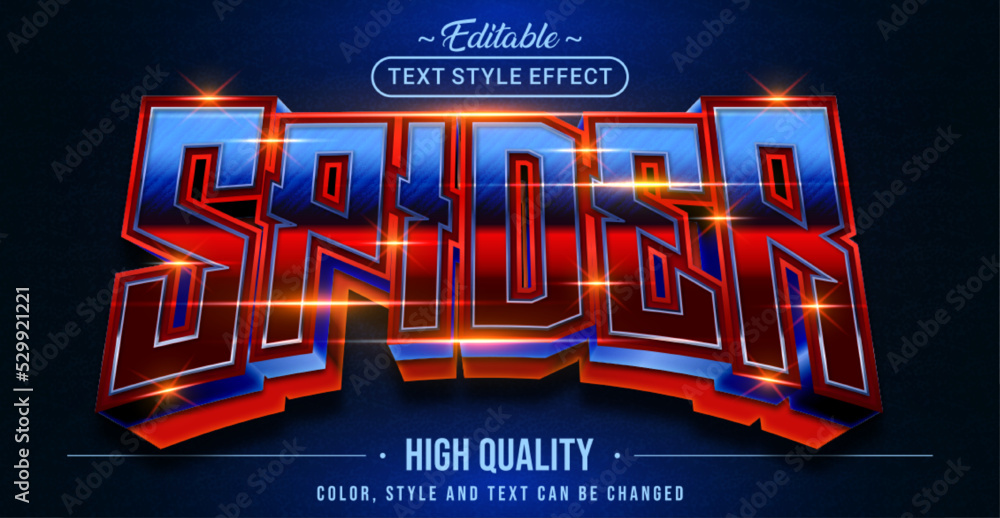 Poster Editable text style effect - Spider text style theme.