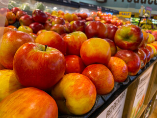 Red apples on display looking ahead Georgia