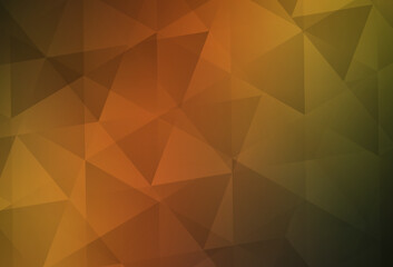 Fototapeta premium Dark Green, Yellow vector abstract mosaic pattern.