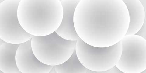 Abstract background of circles with shadows in white colors