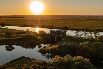 北海道釧路湿原国立公園の夕日