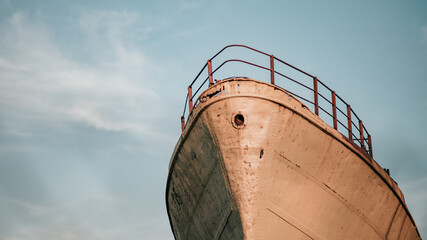 An abandoned and dilapidated ship