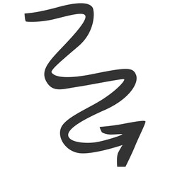 Flat quirky arrows. Up and down, left and right direction pointer. Hand drawn abstract in PNG format.