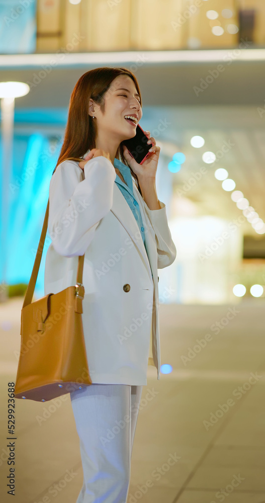 Poster asian woman speak on phone