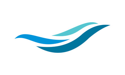 blue water wave logo design
