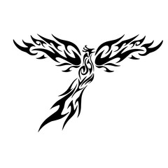 Illustration vector graphics of tribal tattoo art Phoenix