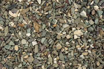 Close Up of Small Rocks Along St Mary Lake Beach