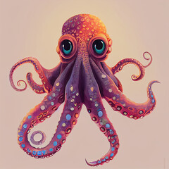 Fototapeta premium Octopus team, ready to explore and collaborate with a new life form