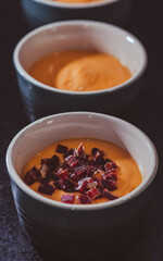 Salmorejo, sometimes known as ardoria or ardorío, is a traditional soup originating from Andalusia, southern Spain, made of tomato, bread, extra virgin olive oil and garlic