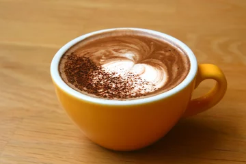 Fotobehang cup of hot cappuccino coffee © leisuretime70