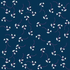 Pattern fabric cute leaves with flowers spring summer design fashion style