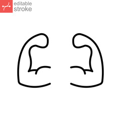Business Concept Personal qualities line icon. Arm muscle sign for self confidence, job expertise empowerment, development skill. Editable stroke vector illustration Design on white background EPS 10