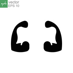 Business Concept Personal qualities glyph icon. Bicep muscle power symbol for empowerment leadership development and skill quality of leader logo. Vector illustration Design on white background EPS 10