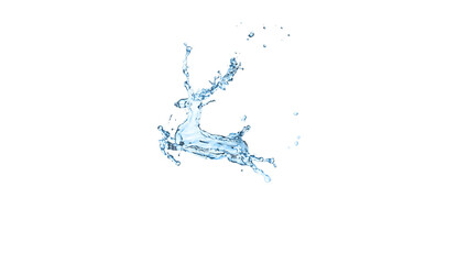 Water splash with deer shape on white