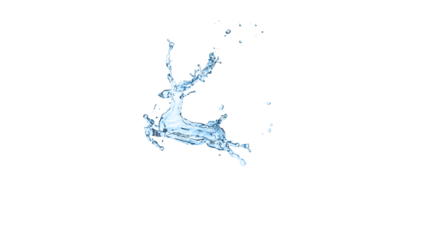 Water splash with deer shape on white
