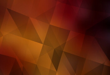 Dark Orange vector shining triangular layout.