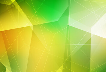 Light Green, Yellow vector backdrop with lines, triangles.
