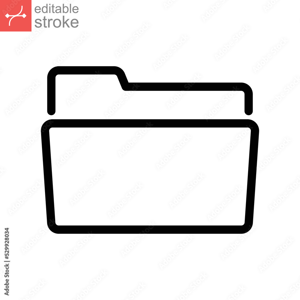 Poster folder line icon. file storage, files organizer. project portfolio. job directory. simple style pict