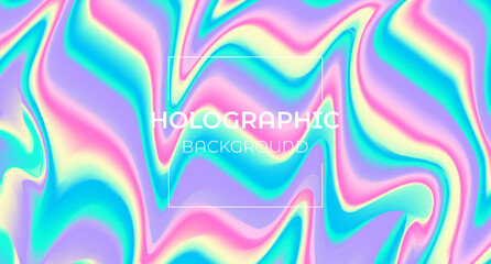 Abstract trendy holographic background. Colorful gradient design. Vector illustration