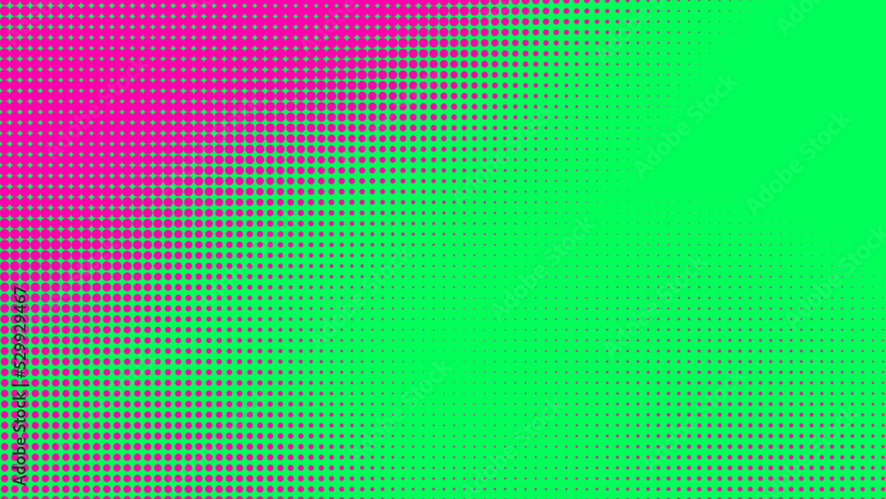 Poster dots halftone green pink color pattern gradient texture with technology digital background. pop art 