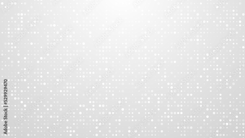 Poster Dot white gray pattern gradient texture background. Abstract  technology big data digital background. 3d rendering.
