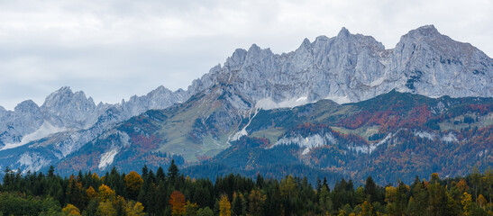 Wilder Kaiser Mountain in Tyrol Austria Panorama Shot