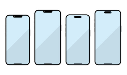 スマホ 本体 モックアップ 4種類 ベクター iPhone