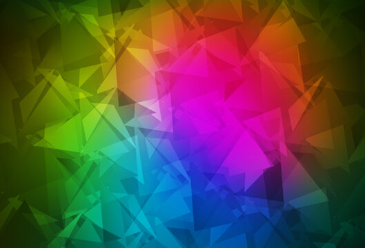 Dark Pink, Green vector abstract polygonal background.