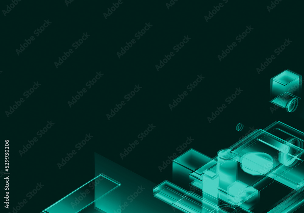 Aufkleber abstract 3d blockchain isometric digital technology texture background.