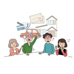 相続財産についての話し合いで親子喧嘩になる