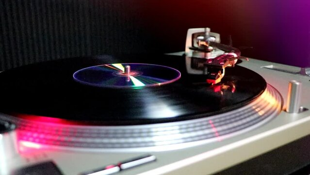 Record player turntable stock footage