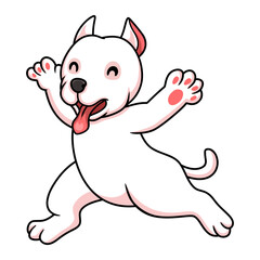 Cute dogo argentino dog cartoon walking