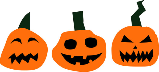 Happy Halloween Abstract Set Hand Drawn, vintage beautiful doodle elements vector illustration.	