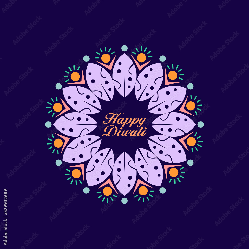 Canvas Prints flat happy diwali day logo design