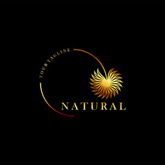 flat natural gold vector logo design