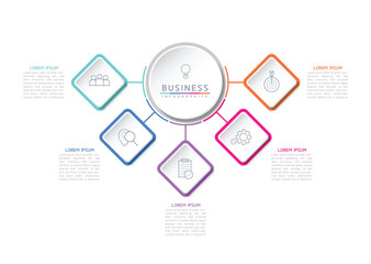 Connecting Steps business Infographic Template with 5 Elements