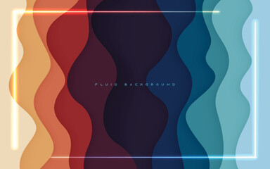 Abstract wavy colorful papercut background